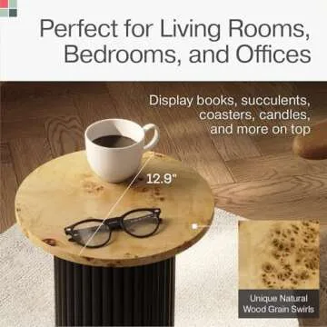 Elegant Stead Round Fluted Accent Side Table for Home