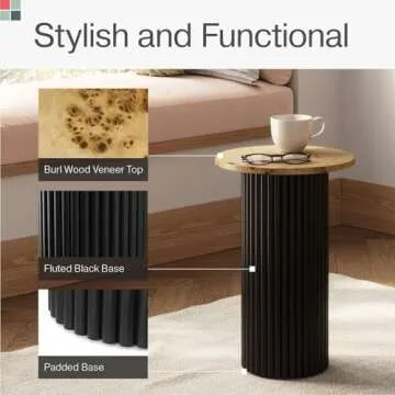 Elegant Stead Round Fluted Accent Side Table for Home