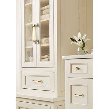 Amerock | Cabinet Pull | Golden Champagne | 6-5/16 inch (160 mm) Center to Center | Highland Ridge | 1 Pack | Drawer Pull | Drawer Handle | Cabinet Hardware