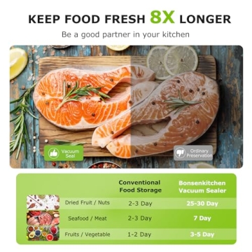 Bonsenkitchen Vacuum Sealing Machine for Fresh Food