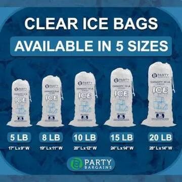 Durable 8 lb Plastic Drawstring Ice Bags - 50 Count