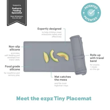 ezpz Tiny Placemat for Toddlers - Non-Slip Silicone Design