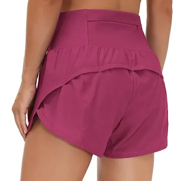 THE GYM PEOPLE Women's High Waisted Running Shorts - Quick Dry Athletic Workout with Mesh Liner & Zi...
