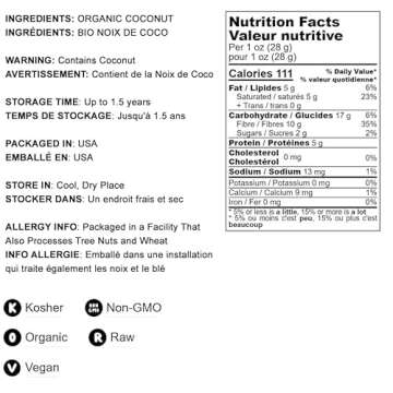 Organic Coconut Flour, 1 Pound – Non-GMO, Kosher, Raw, Vegan, Unsweetened, Unrefined, Unsulfured Fine Powder, Bulk, Great for Baking