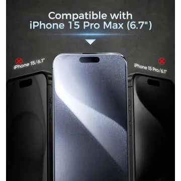 MAGIC JOHN 3rd Gen Upgraded Privacy Screen Protector for iPhone 15 Pro Max - Bubble Free, Easy Insta...