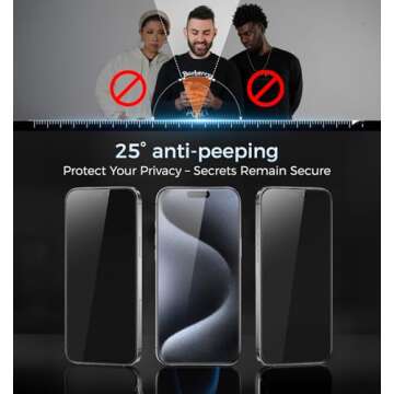 MAGIC JOHN Privacy Screen Protector for iPhone 15 Pro Max