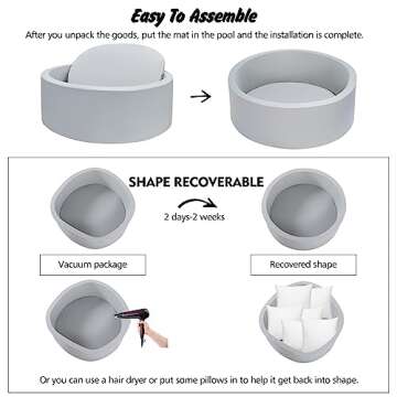 Zmarthumb Foam Ball Pit for Toddlers - Safe & Easy to Clean