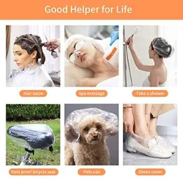 100 Pcs Clear Disposable Shower Caps for Home and Spa Use