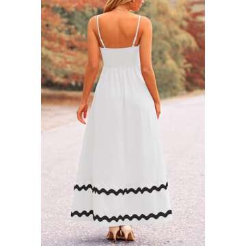 PRETTYGARDEN Women's 2025 Summer Flowy Maxi Dress Casual Sleeveless Spaghetti Strap Ruffle Beach Lon...