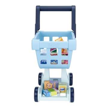 Bluey Shopping Trolley with Colorful Goods for Toddlers