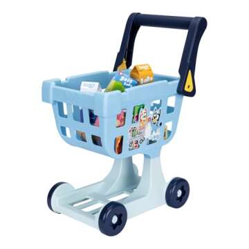Bluey Shopping Trolley with Colorful Goods for Toddlers