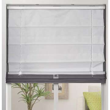Arlo Blinds Thermal Room Darkening Fabric Roman Shades, Color: Graphite, Size: 26.5" W X 60" H, Cord...