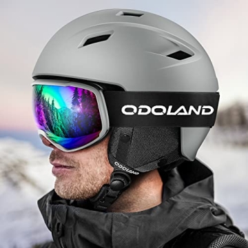 Odoland Ski Helmet and Goggles Set for Winter Sports