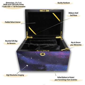 Galaxy Cremation Urn for Ashes Adult Male - Personalized Cremation Urns for Human Ashes Adult Man De...