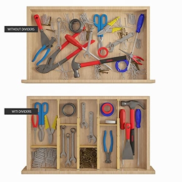 BAMEOS Bamboo Drawer Dividers - Adjustable & Eco-Friendly