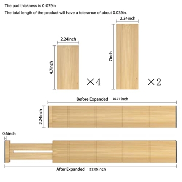 BAMEOS Bamboo Drawer Dividers - Adjustable & Eco-Friendly