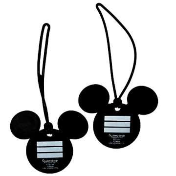 2 Pack Disney Luggage Suitcase Tags Mickey & Minnie Mouse PVC (Mickey Minnie Body/Pants)