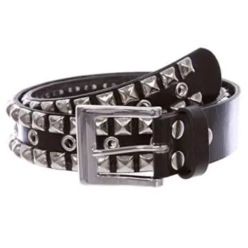 Unique Snap On Punk Rock Silver Star Studded Grommets Belt - 100% Leather