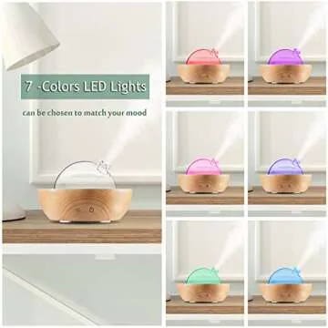 Kakoda Glass Essential Oil Diffuser,Real Wood Base,The 2025 Upgrade Aromatherapy Diffuser,Aroma Diffuse Humidifier,LED Light in 7 Colors，Suitable for Home Office Bedroom