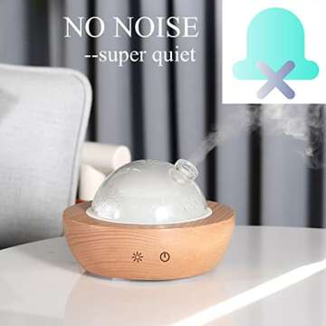 Kakoda Glass Essential Oil Diffuser,Real Wood Base,The 2025 Upgrade Aromatherapy Diffuser,Aroma Diffuse Humidifier,LED Light in 7 Colors，Suitable for Home Office Bedroom