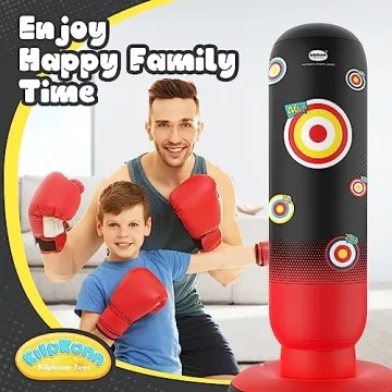 Kilpkonn Kids Inflatable Punching Bag Set with Gloves Pump