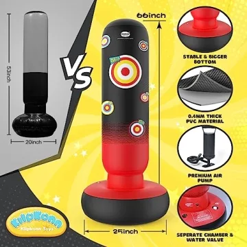 Kilpkonn Kids Inflatable Punching Bag Set with Gloves Pump