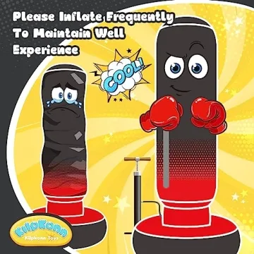 Kilpkonn Kids Inflatable Punching Bag Set with Gloves Pump