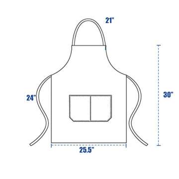 DUSKCOVE 8 Pack Bib Aprons Bulk - Unisex Black Commercial Apron with 2 Pockets for Kitchen Crafting BBQ Drawing Cooking