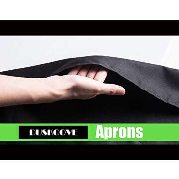 DUSKCOVE 8 Pack Bib Aprons Bulk - Unisex Black Commercial Apron with 2 Pockets for Kitchen Crafting BBQ Drawing Cooking
