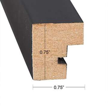 DesignOvation Gallery Wood Photo Frame Set for Customizable Wall Display, Black 11x14 matted to 8x10, Pack of 4