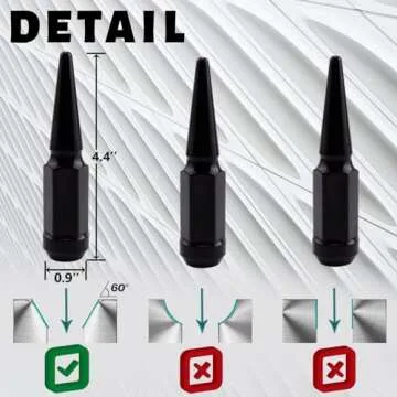 32pc Set 14mm x 1.5 Spike Lug Nuts for Silverado F250 F350 Black