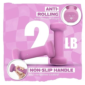 Yes4All Non Slip Hexagon Neoprene Dumbbell Set for Toning