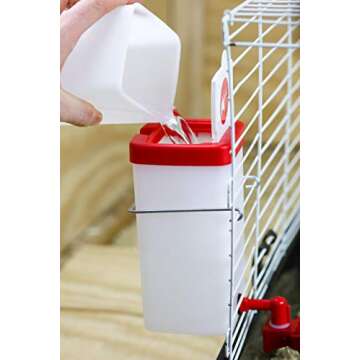 RentACoop 32oz(1L) Automatic Drinker - BPA-Free Waterer with Auto-Fill Cup - Suitable for Chicks, Quail, Pigeons, Doves, and Other Smaller Birds