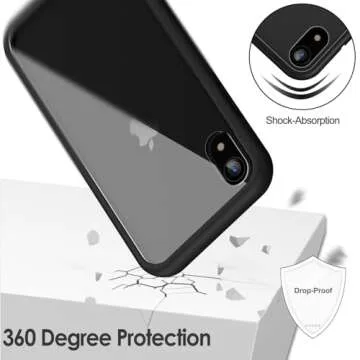 JETech Case for iPhone XR 6.1-Inch with Built-in Anti-Scratch Screen Protector, 360 Degree Full Body Rugged Phone Cover Clear-Back