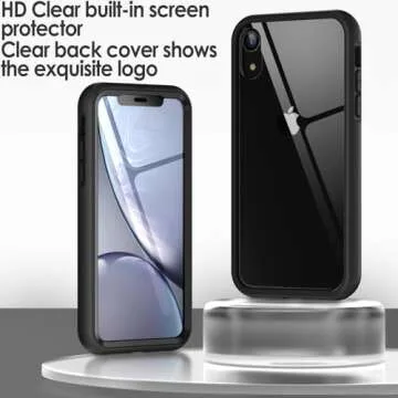 JETech Case for iPhone XR 6.1-Inch with Built-in Anti-Scratch Screen Protector, 360 Degree Full Body Rugged Phone Cover Clear-Back