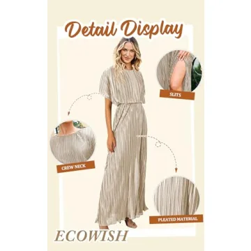 Buy ECOWISH Women's Elegant Short Sleeve Dress for All Occasions