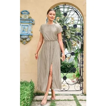 Buy ECOWISH Women's Elegant Short Sleeve Dress for All Occasions