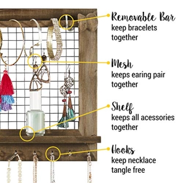 SoCal Buttercup Rustic Jewelry Organizer for All Accessories