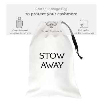 Jet&Bo 100% Pure Cashmere Travel Wrap, Shawl, Scarf & Blanket Gray, Storage Bag + Gift Box