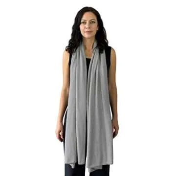 Jet&Bo 100% Pure Cashmere Travel Wrap, Shawl, Scarf & Blanket Gray, Storage Bag + Gift Box