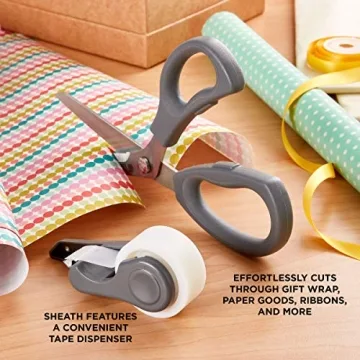 Sabatier 2-in-1 Gift Wrap Scissors with Tape Dispenser