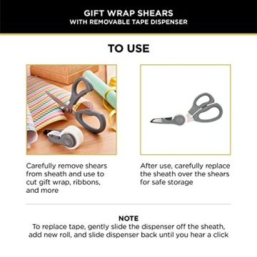 Sabatier 2-in-1 Gift Wrap Scissors with Tape Dispenser