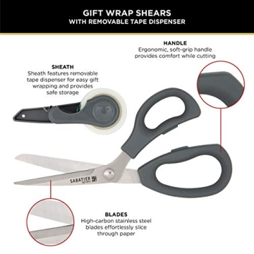 Sabatier 2-in-1 Gift Wrap Scissors with Tape Dispenser
