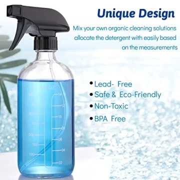 Premium 16oz Glass Spray Bottles with Funnel and Labels