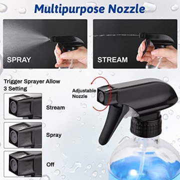 Premium 16oz Glass Spray Bottles with Funnel and Labels