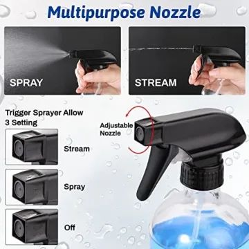 Premium 16oz Glass Spray Bottles with Funnel and Labels