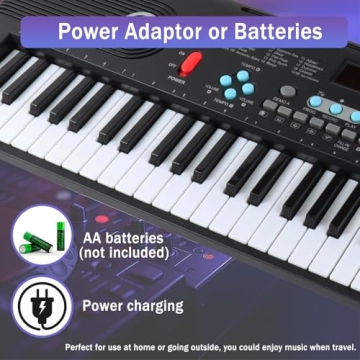 61 Keys Piano Keyboard - Electronic Digital Piano with Microphone for Children