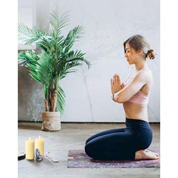 Mottled Pillar Candles Set of 6 - Elegant Ivory Decor