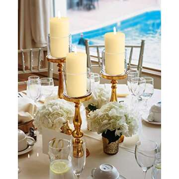 Mottled Pillar Candles Set of 6 - Elegant Ivory Decor