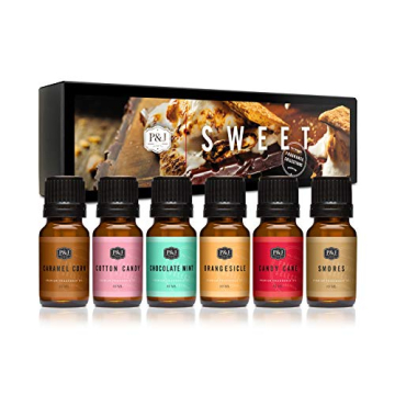 P&J Fragrance Oil Sweet Set | Chocolate Mint, Cotton Candy, Candy Cane, Caramel Corn, Orangesicle, a...